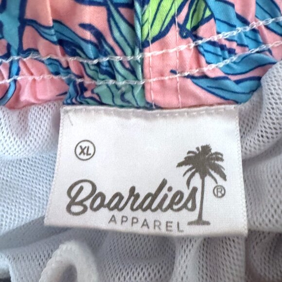 BOARDIES Palmtopia Floral Tropical Palm Leaf Print Preppy Swimsuit Swim Trunk XL - Picture 5 of 5